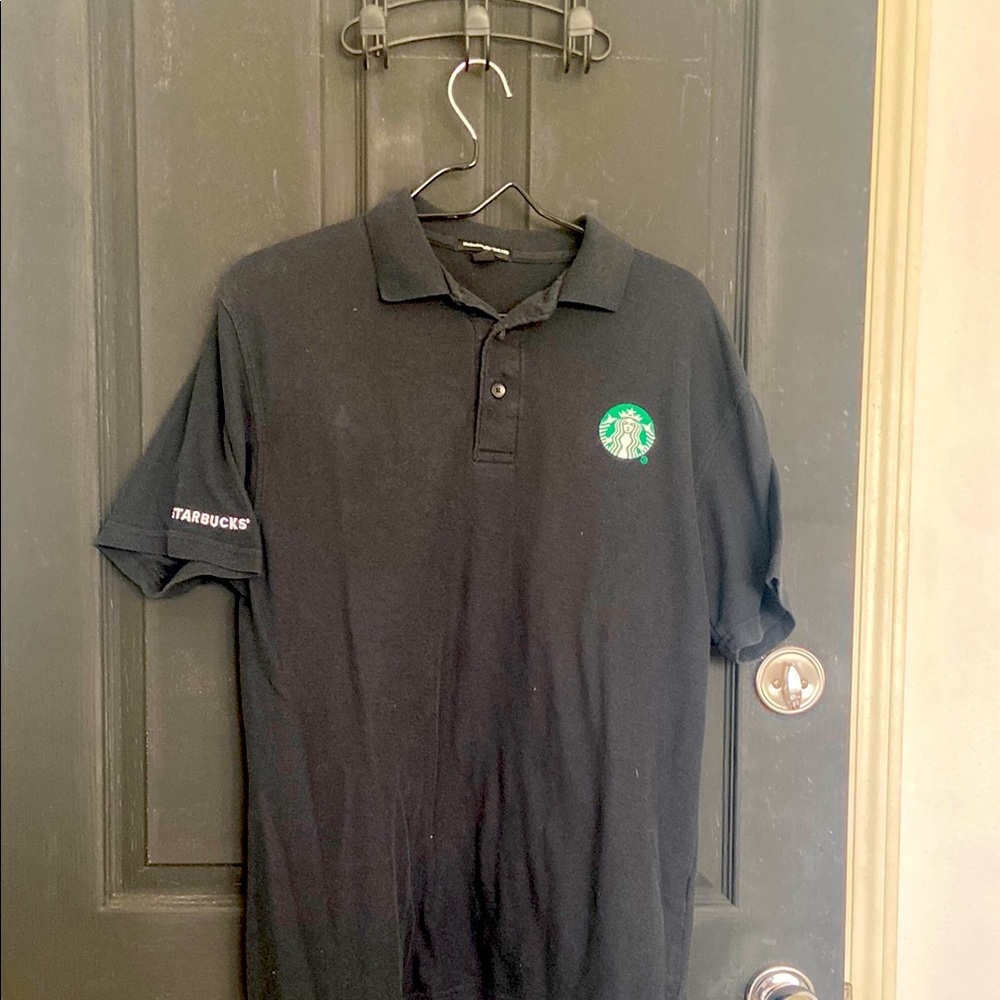 Starbucks Black Polo Shirt for Men logo embroidered